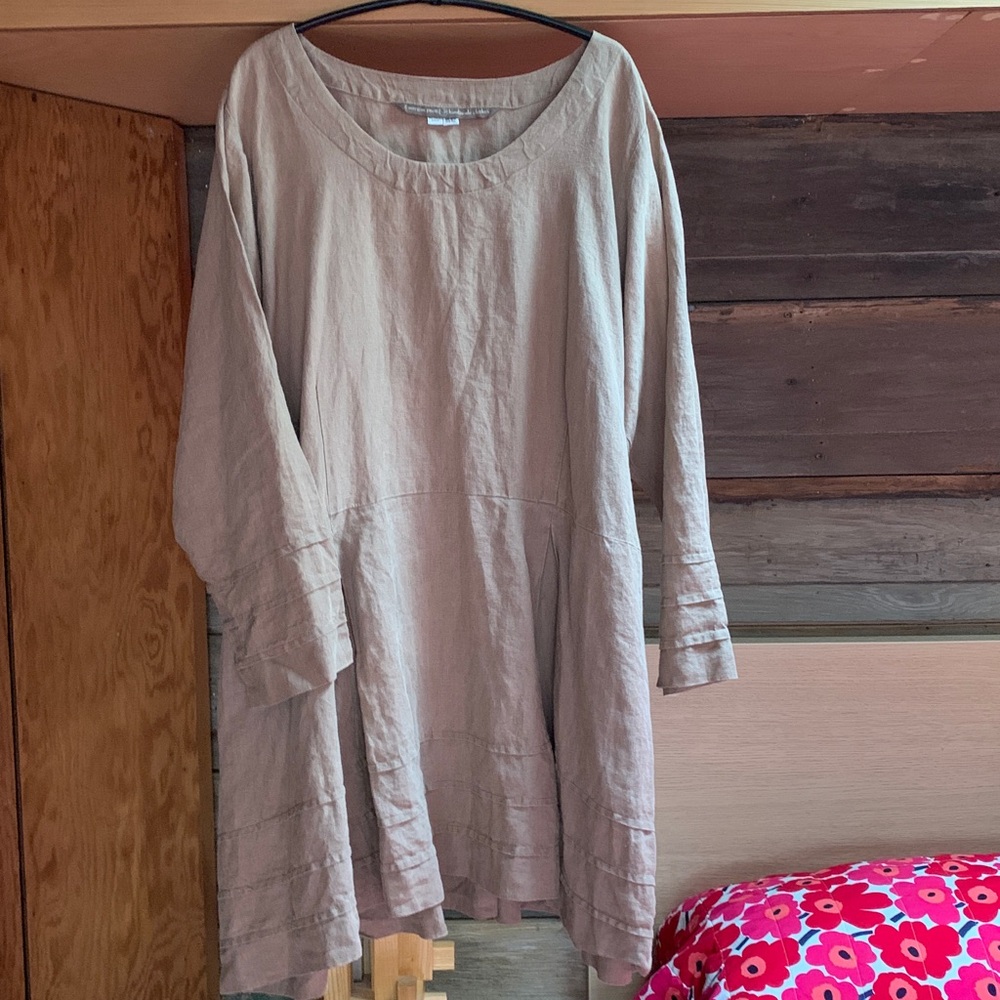 J Morgan Puett vintage linen dress - Picture 2 of 7